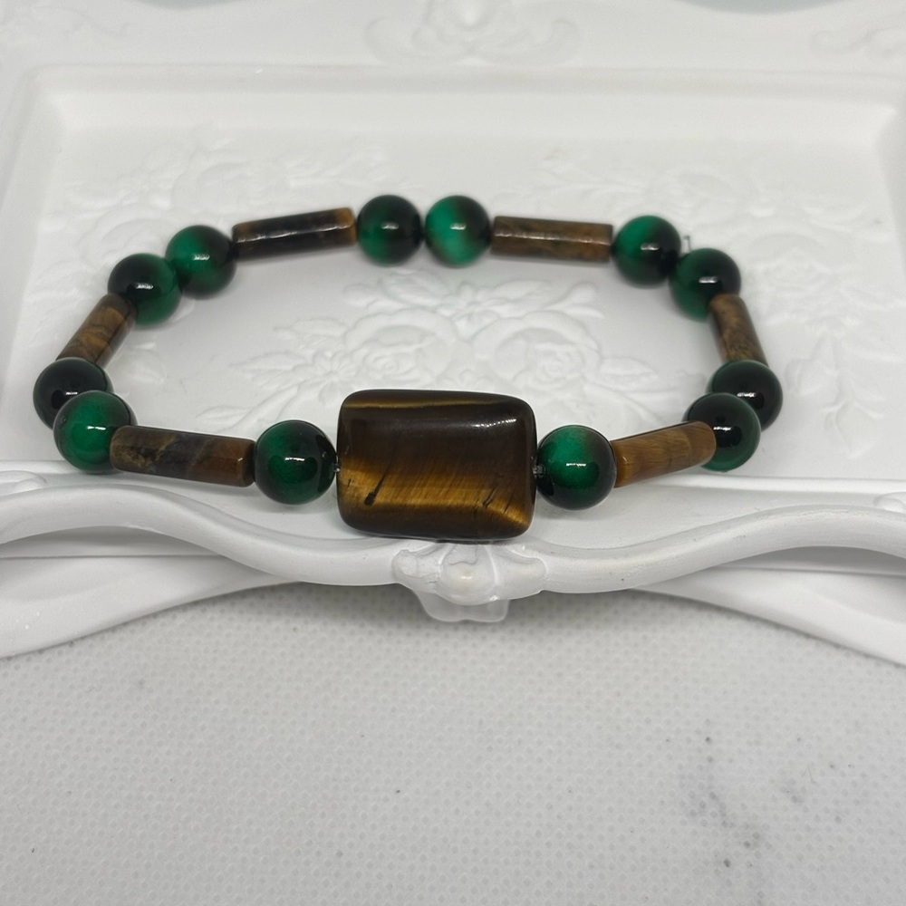Green and Yellow Tigers Eye Gambler’s Luck Bracelet